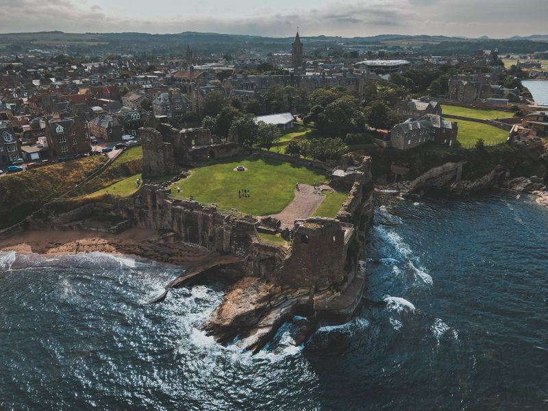St Andrews cathedral and castle on the Fife coast